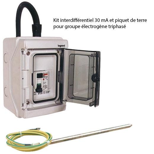 Coffret interdifférentiel triphasé 30 ma et piquet de terre - 11580775_0