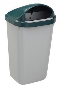 Corbeille 50l plastique xerios vert/gris_0