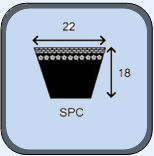 Courroie trapézoïdale SPC - Section 22x18 mm - Longueur 1700 mm à 20 000 mm_0