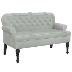 Décoshop26 - Banquette canapé avec dossier capitonné et accoudoirs 119,5 x 64,5 x 75 cm en velours gris clair DEC024645 - gris 3000254821670_0