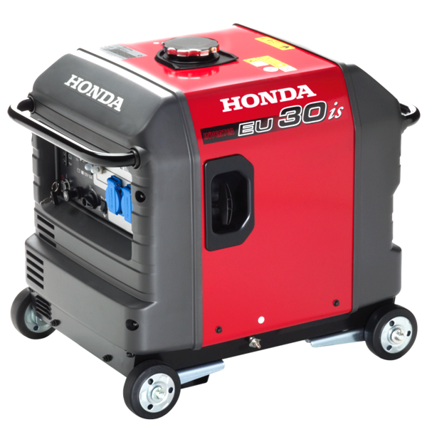 GROUPE ÉLECTROGÈNE HONDA EU30 IS 3000 VA INSO INVERTER INSONORISÉ À ESSENCE DÉMARRAGE ÉLECTRIQUE GRAND RÉSERVOIR 4 ROUES DE TRANSPORT