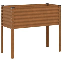 Helloshop26 - Jardinière bac lit surélevé plantes fleurs terrasse jardin 100 x 41 x 90 cm acier résistant aux intempéries marron 02_0037276 - 300_0