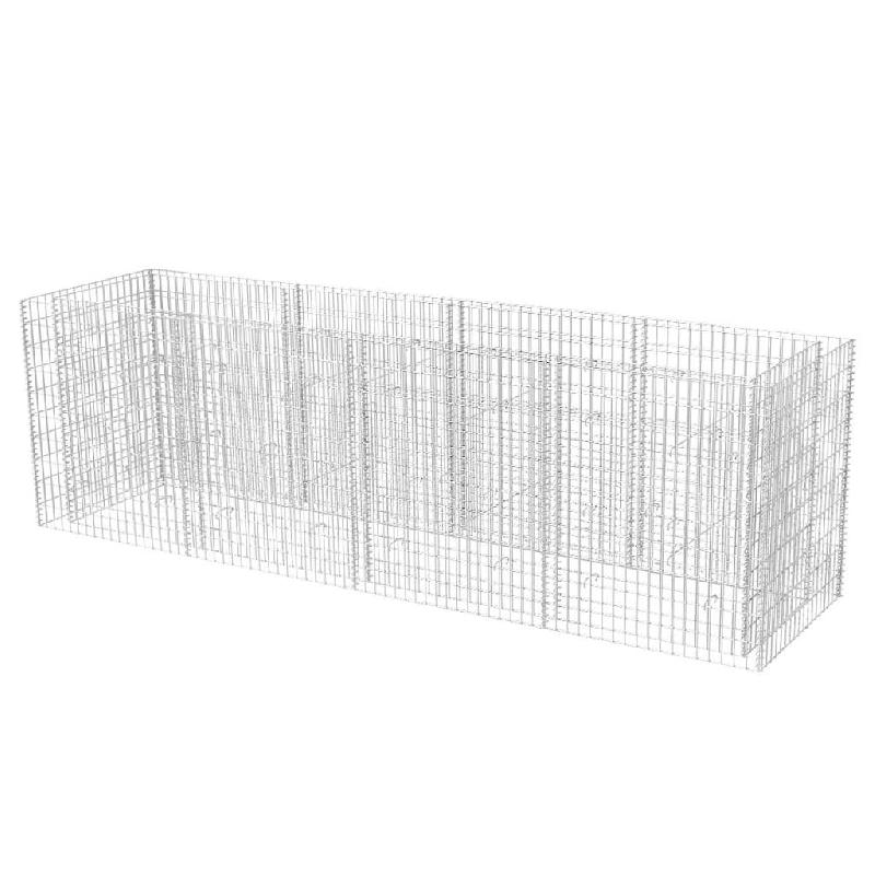Jardinière lit surélevé à gabion en acier galvanisé - 360 x 90 x 100 cm - robuste et antirouille - Réf : 02_0001277_0