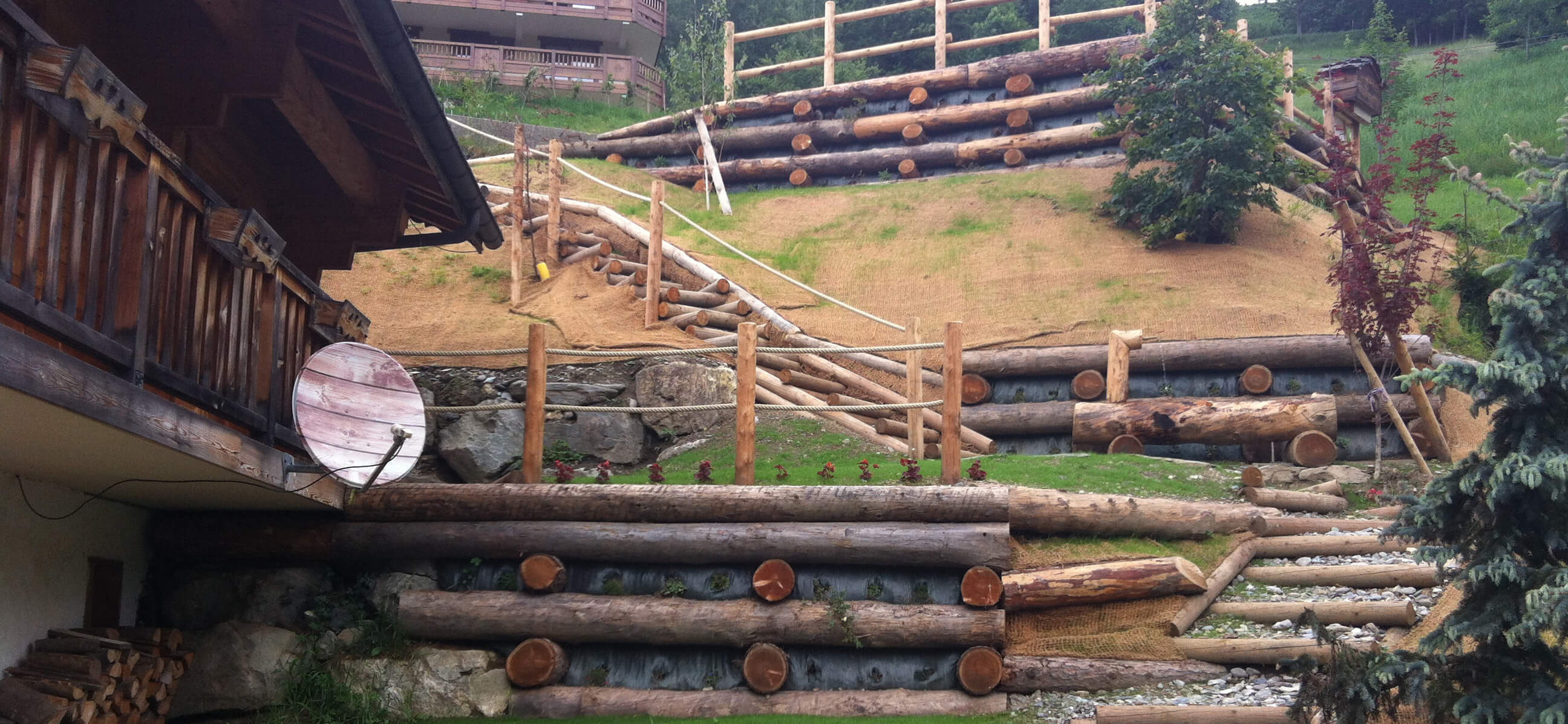 Murs de soutènement en bois - Dynamique Environnement - Mélèze, châtaignier, acacia, chêne_0
