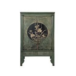 OPIUM OUTLET Armoire buffet commode sideboard console chiffonnier asia meubles chinois asiatique vintage oriental entièrement monté - vert Bois mass_0