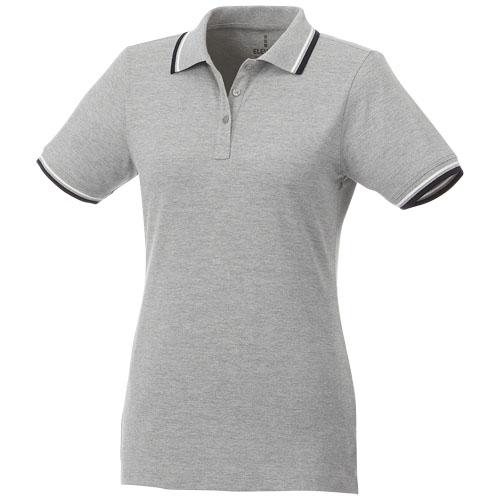 Polo tipping manches courtes femme Fairfield 38103961 - col et poignets en tricot plat - maille piquée 100% coton 180 g/m²_0