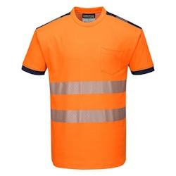 Portwest - Tee-shirt manches courtes PW3 HV Orange / Bleu Marine Taille 3XL - XXXL 5036108309443_0