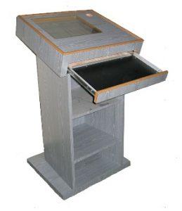 Pupitre ESOPE 6200 - Chaire de conférence démontable en médium mélaminé avec tablette coulissante et emplacement pour écran_0