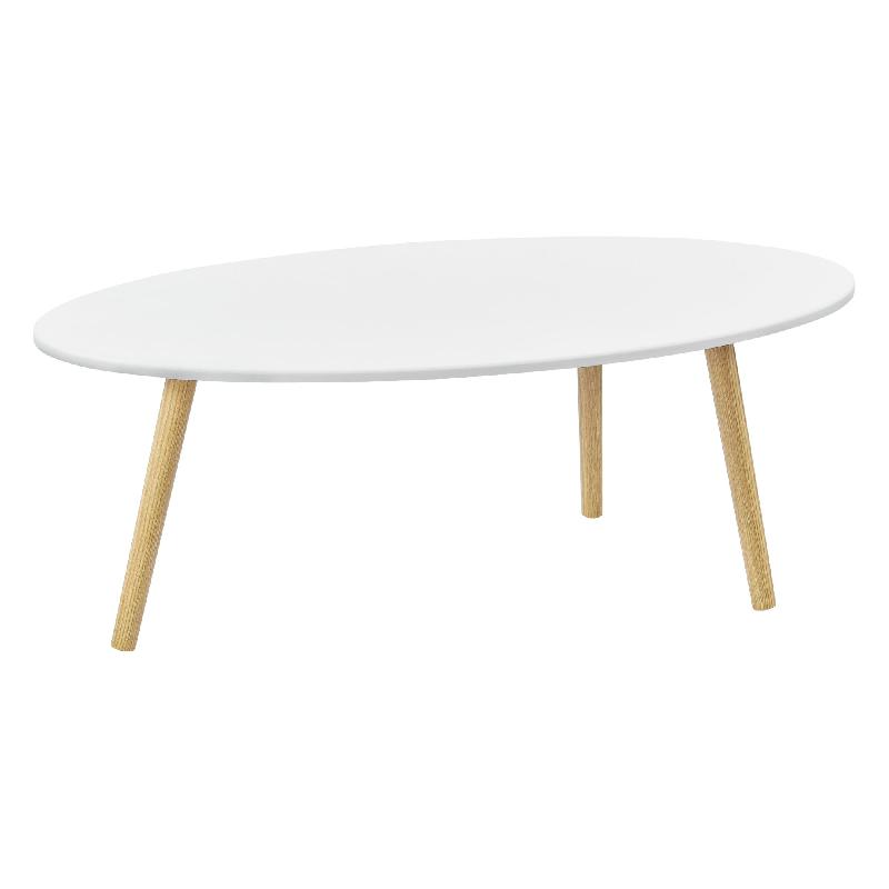 TABLE BASSE POUR SALON AVEC PIEDS BOIS MDF REVÊTU PVC 110 CM BLANC 03_0006153_0