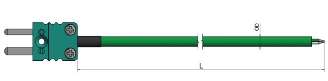 Thermocouple filaire PVC blindé (PVC/B/PVC) - Type K, J, N, T - Classe 1 et 2 - Connecteurs miniature et standard - TC31_0