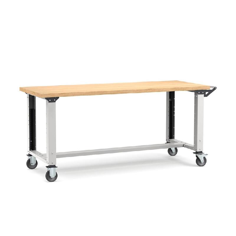 Établi roulant plateau bois L.2000 mm et pieds réglables NOVALP_0