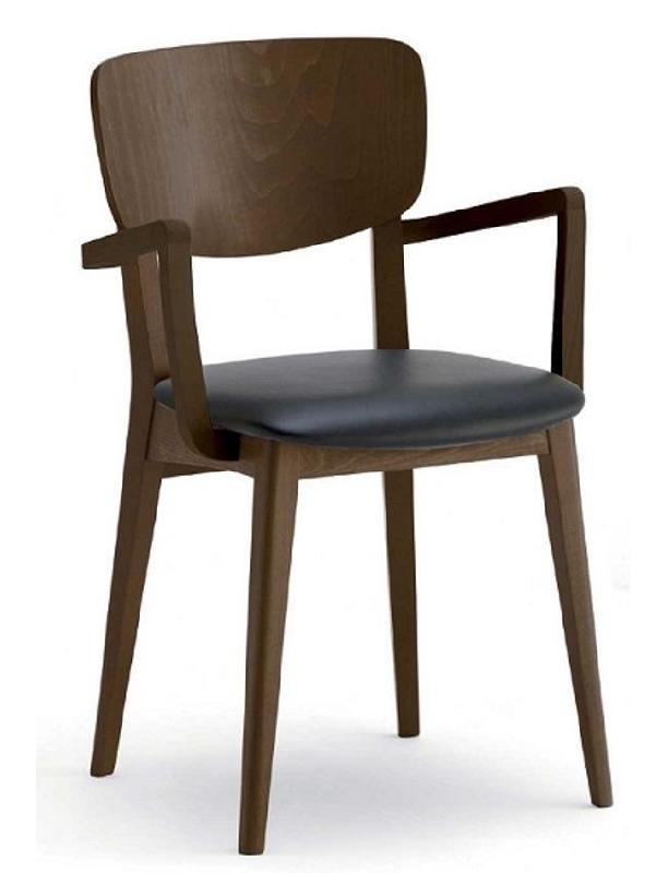 Fauteuil Miri - assise rembourrée et dossier en bois_0