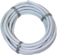 Gaine métallique blanche - rouleau de 10m - diamètre intérieur 10mm / extérieur 13mm - Référence GBL10_0
