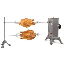Giemme Spoleto – Tournebroche électrique B800 Décalé – Jusqu’à 12 kg, double broche pour cheminées intérieures et extérieures, usage prof_0