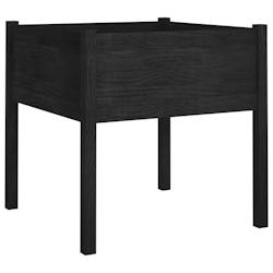 Helloshop26 - Jardinière bac lit surélevé plantes fleurs terrasse jardin d'extérieur 70 x 70 x 70 cm bois de pin massif noir 02_0038563 - 30002177_0