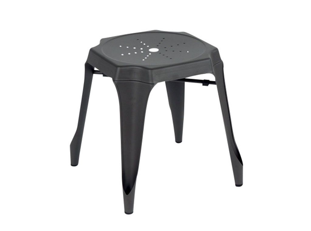 Mackay - Tabouret de restaurant - Scandiprojects - Fer laqué - Gris, noir ou rouge - Taille : L 41.5 x H 44 x P 41.5 cm - Réf : NIYOMATABOU_0