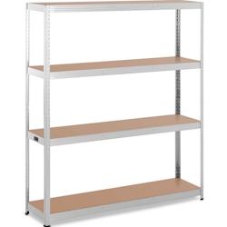 MSW - msw MSW-STSH-34 Étagère charge lourde Étagère métallique Étagère d'atelier 160 x 40 x 180 cm Supporte 4 x 150 kg Gris - gris 4062859091222_0