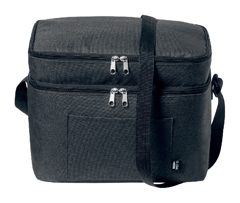 Sac isotherme RPET - polyester 600D - 2 compartiments zippés - bandoulière réglable_0