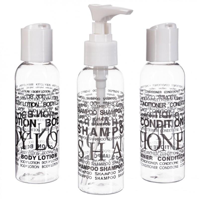 SET DE 3 FLACONS DE VOYAGE TRANSPARENT - PARIS PRIX_0