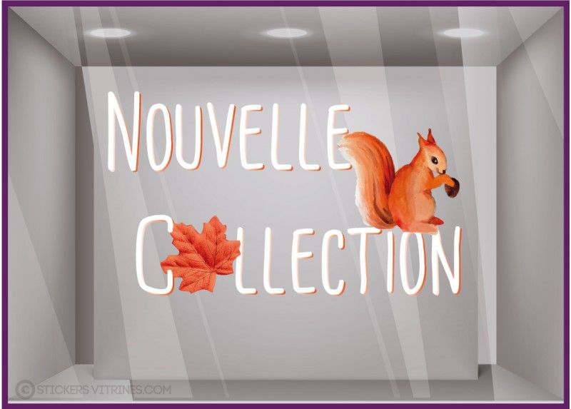 Sv836 - Sticker adhésif pour vitrine automnale - Dimensions 57 x 33 cm - Nouvelle Collection_0