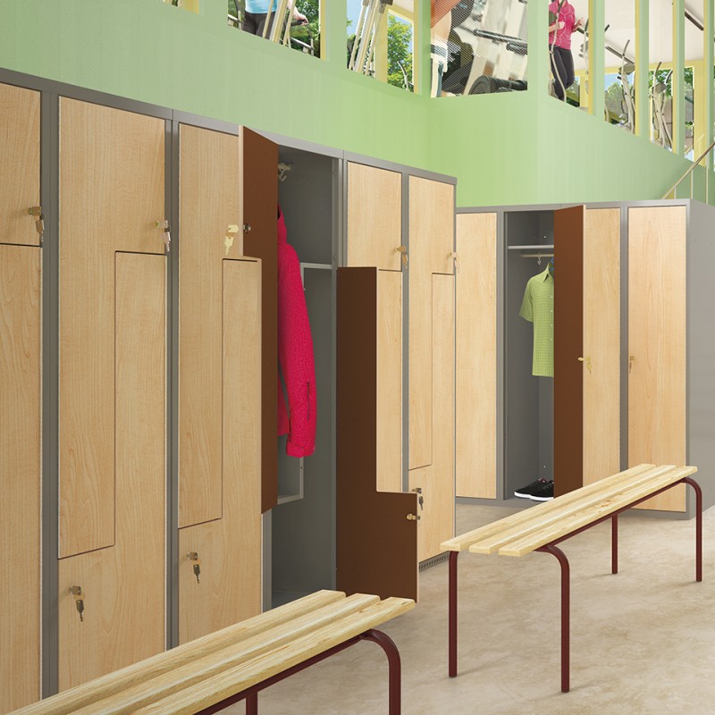 Vestiaire métallique à portes en L - MDF - 1 à 4 colonnes - Largeurs 300 et 400 mm_0