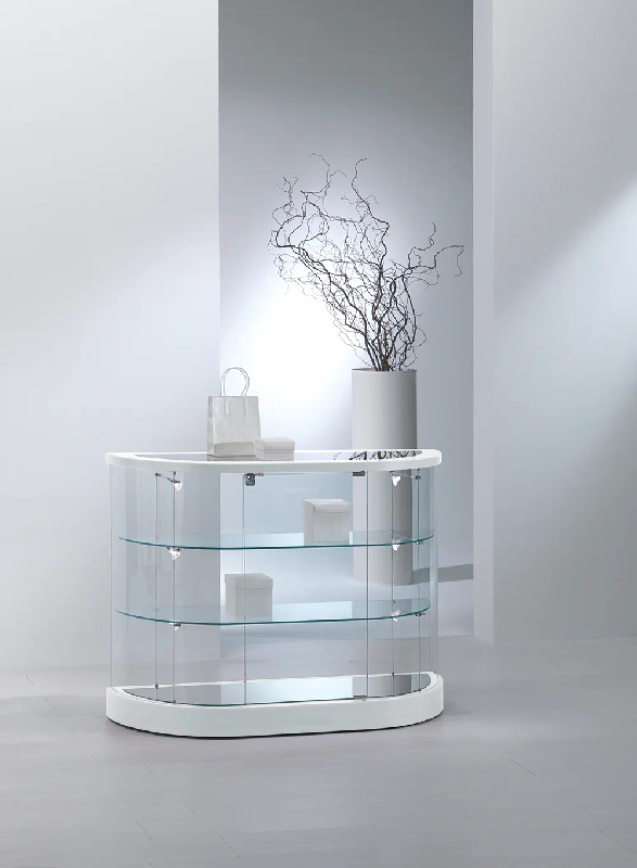 Vitrine 209/mbva cylindrique basse-comptoir - blanc poli_0