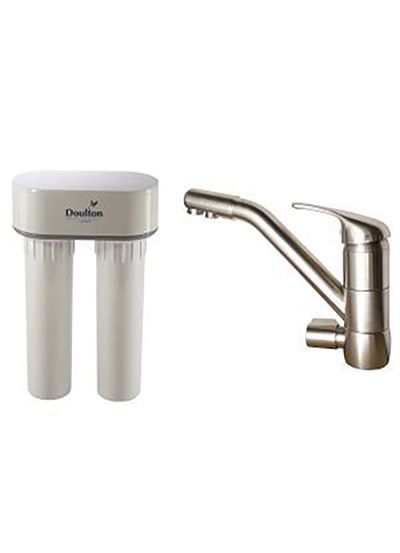 3079R3VBS - Filtres d'eau potable Doulton DUO Anti-Nitrate sous évier - Robinet 3 voies inox satiné - Hauteur 32 cm, Largeur 20 cm, Profondeur 10 cm_0