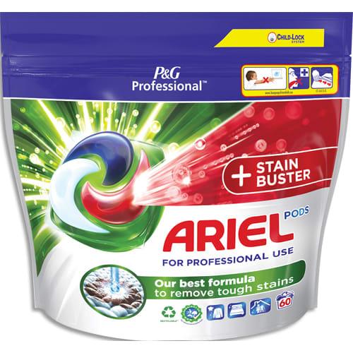 Ariel - Sachet de 60 doses de lessive liquide concentrée 3 en 1 Pods - Ultra détachant - Formule professionnelle_0