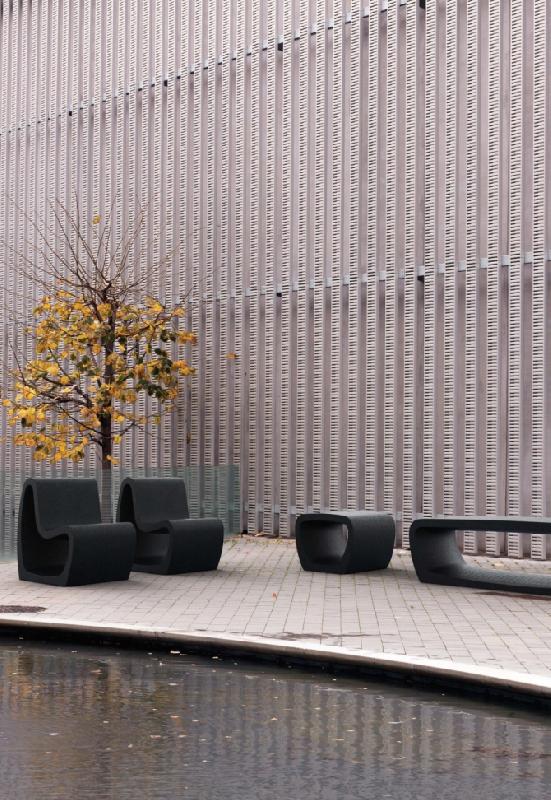 BANC ET FAUTEUIL EN BÉTON DESIGN 