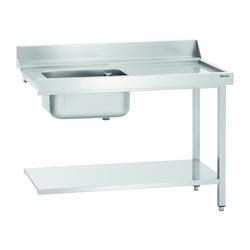 Bartscher Table d'alimentation DS-R1B | Banc de rinçage gauche avec tablette inférieure + support arrière | 1200x720x850(h)mm . - 109741_0