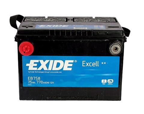 BATTERIE VOITURE EXCELL EB758 12V 75AH 770A_0