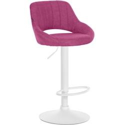 CLP Tabouret de bar Milet en Tissu et Pied métal Violet/Blanc - violet textile 321272_0