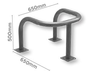 Corset de protection à platine - Tube acier Ø 60mm - Dimensions 650mm x 650mm x 500mm - Galva ou Peint sur Galva_0