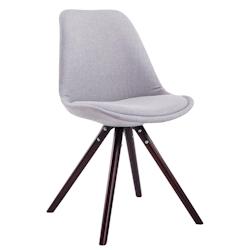 Décoshop26 - Chaise de salle à manger design scandinave en tissu gris et pieds en bois marron forme rond 10_0003445 - marron 3000251585025_0