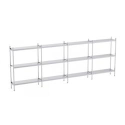 Distform Rayonnage en Acier Inoxydable Linéaires 6050 à 6550 mm 3 Niv P400 Acier inoxydable 6450x400x400x1800mm - 651637397003_0