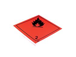 Étiquette de danger classe 2.1 pour conteneur maritime - gaz inflammable - vinyle 25x25 cm - 46225_0