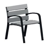 Fauteuil public ETRETAT Réf. 1015 - Fonte ductil GGG40 et bois tropical verni_0