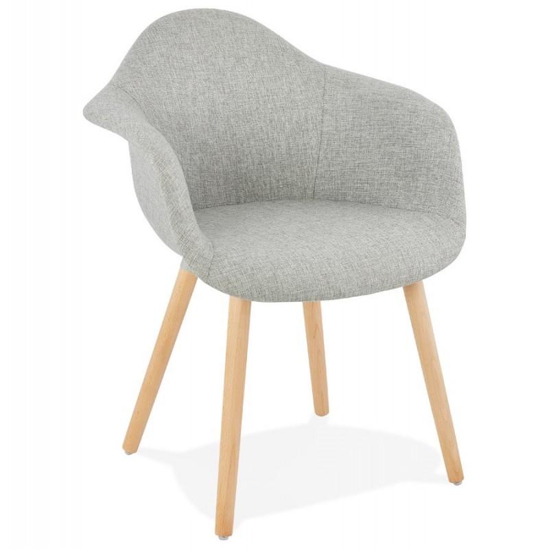 Fauteuil scandinave Fidji 80 cm gris - Paris Prix - design, bois et tissu, à monter soi-même_0