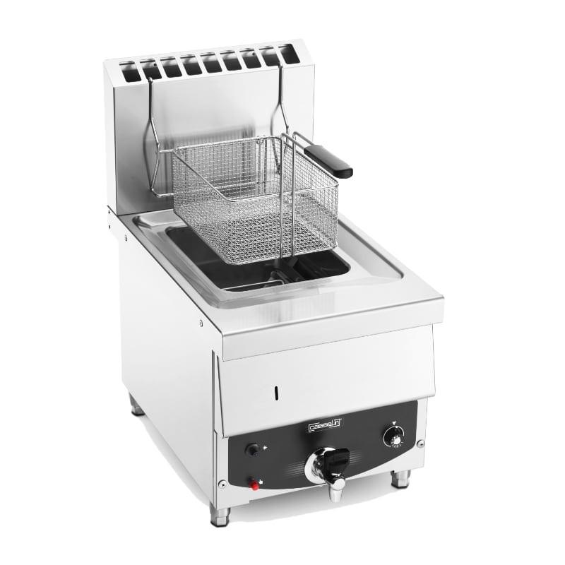 Friteuse gaz 10L et 2 x 10L - Vanne de vidange - Acier inoxydable AISI 304 - Casselin_0