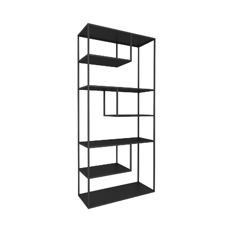 Helloshop26 - Étagère design intemporel salon chambre meuble de rangement autoportante acier 188 x 85 x 35 cm noir 03_0011155 - 3000225596774_0