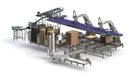 Ligne de palettisation SYSTEM : une solution robotisée, personnalisée pour des lignes très flexibles_0