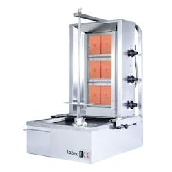 Machine à kebab 3 feux Gaz PREMIUM / LATEK - gris inox 3701770822478_0