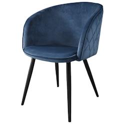 Mobiliara Fauteuil Carole velours bleu - bleu textile A05135/01_0