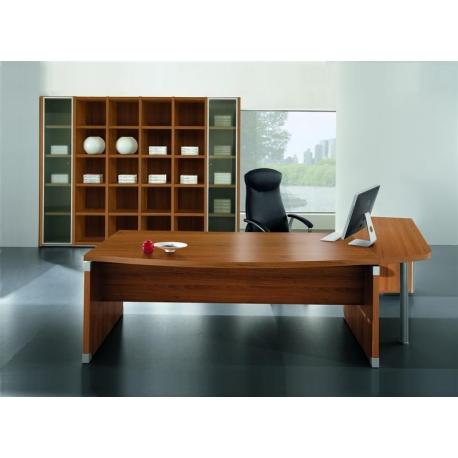Bureau de direction XTIME WORK - QUADRIFOGLIO - avec retour sur caisson porteur - Plateau jusqu'à 200 cm_0