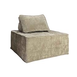 Oviala Business Oviala Fauteuil en tissu pour canapé modulable avec coussin taupe - gris textile 114218_0