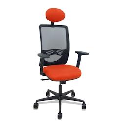 Piqueras y Crespo Silla Zulema sincro malla negra asiento bali naranja oscuro brazos 2D ruedas 65mm cabecero - orange multi-matériau 390SM840B305B2DB_0