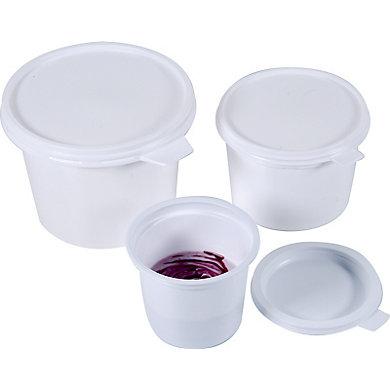 Pot et couvercle plastique blanc 95 x 66 mm - polypropylène (PP) - couvercle inclus - marque Cenpac_0