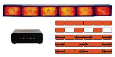 Rampe de feux à défilement orange avec 6 feux halogènes_0