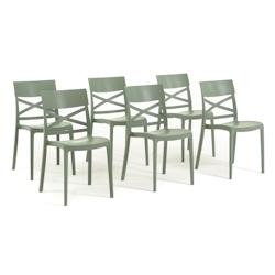 RATTATAN Set 6 Chaises en polypropylène avec fibre de verre empilables pour extérieur et jardin, bar et restaurant, cuisine design moderne - MARTINA_0