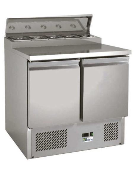Saladette réfrigérée 2 portes positive - Référence : AAPS200 - Capacité 240 litres - Fabriquée en Italie_0